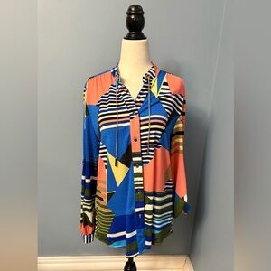 Abstract Multicolor Women's Blouse